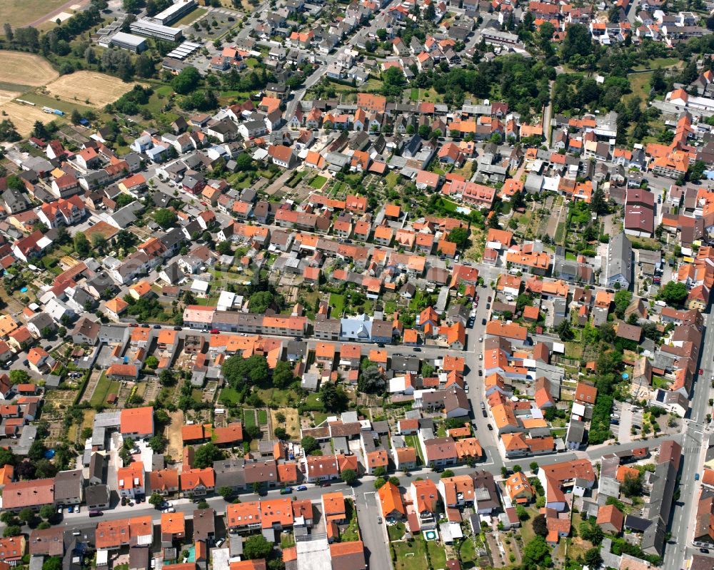 Kirrlach from the bird's eye view: City view on down town in Kirrlach in the state Baden-Wuerttemberg, Germany