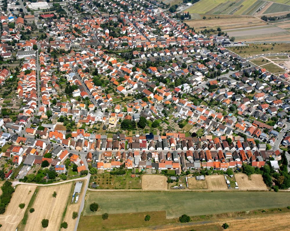 Aerial image Kirrlach - City view on down town in Kirrlach in the state Baden-Wuerttemberg, Germany