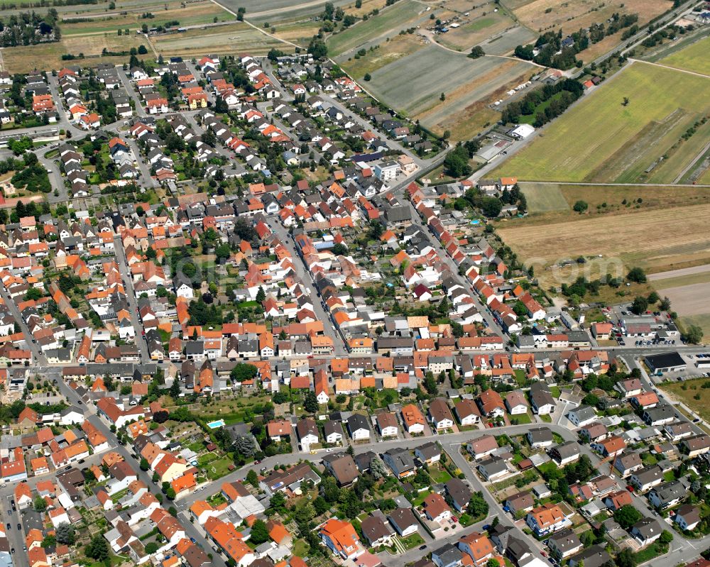 Aerial photograph Kirrlach - City view on down town in Kirrlach in the state Baden-Wuerttemberg, Germany