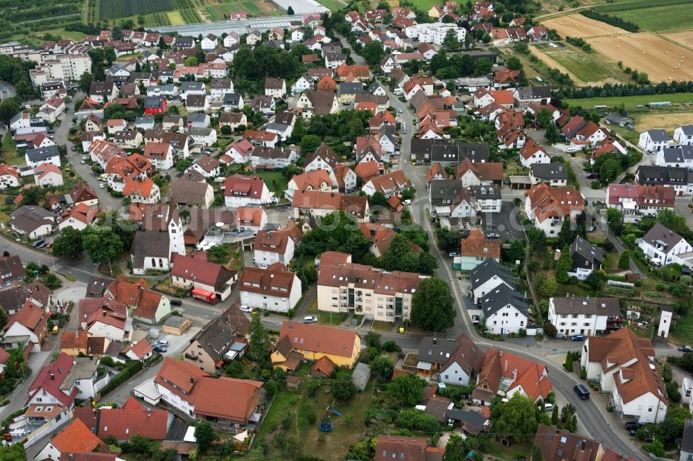 Aerial image Kleinheppach - City view of the city area of in Kleinheppach in the state Baden-Wuerttemberg