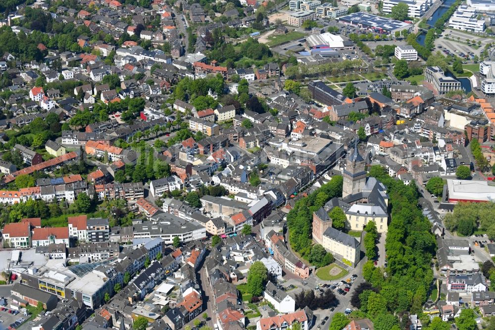 Kleve from above - City view of the city area of in Kleve in the state North Rhine-Westphalia, Germany