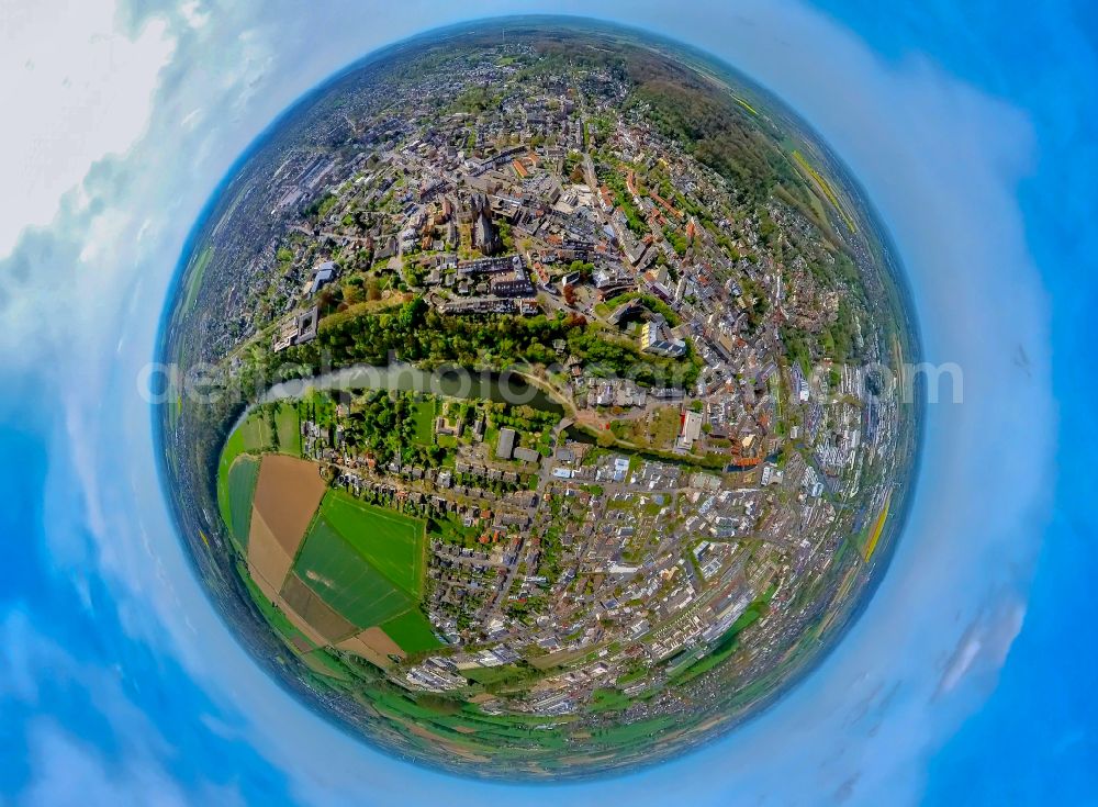 Aerial photograph Kleve - City view of the city area of in Kleve in the state North Rhine-Westphalia, Germany