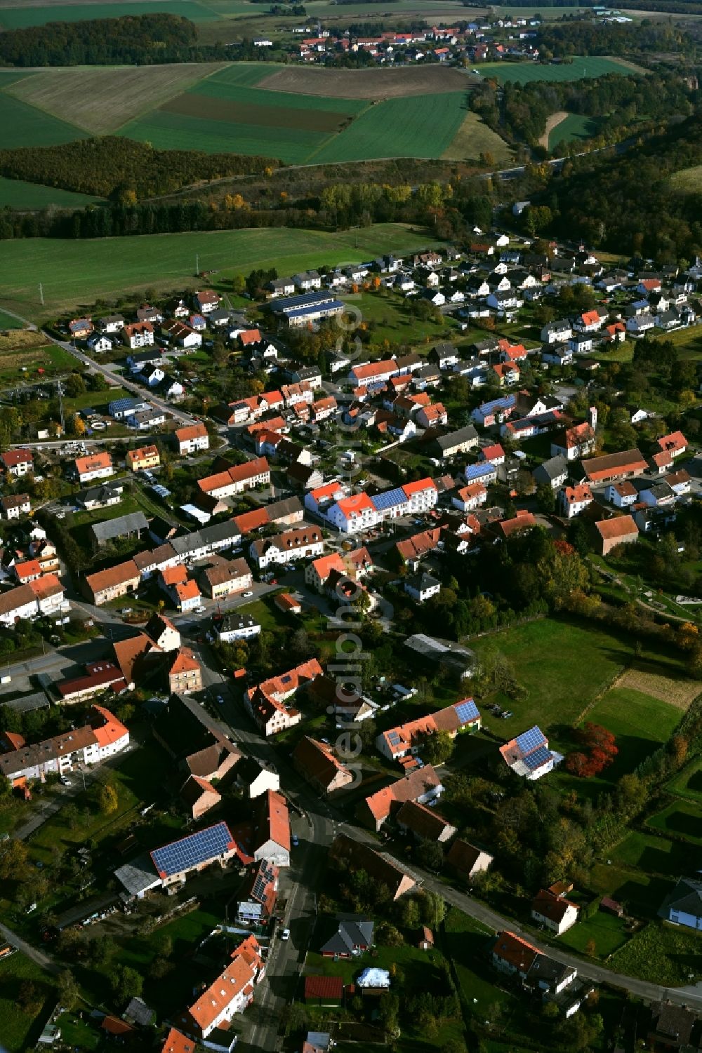 Konken from above - City view on down town in Konken in the state Rhineland-Palatinate, Germany