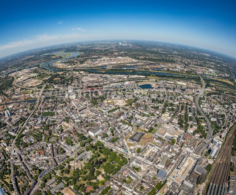 Aerial image Duisburg - City view on down town on Kremerstrasse and A59 in the district Dellviertel in Duisburg in the state North Rhine-Westphalia, Germany