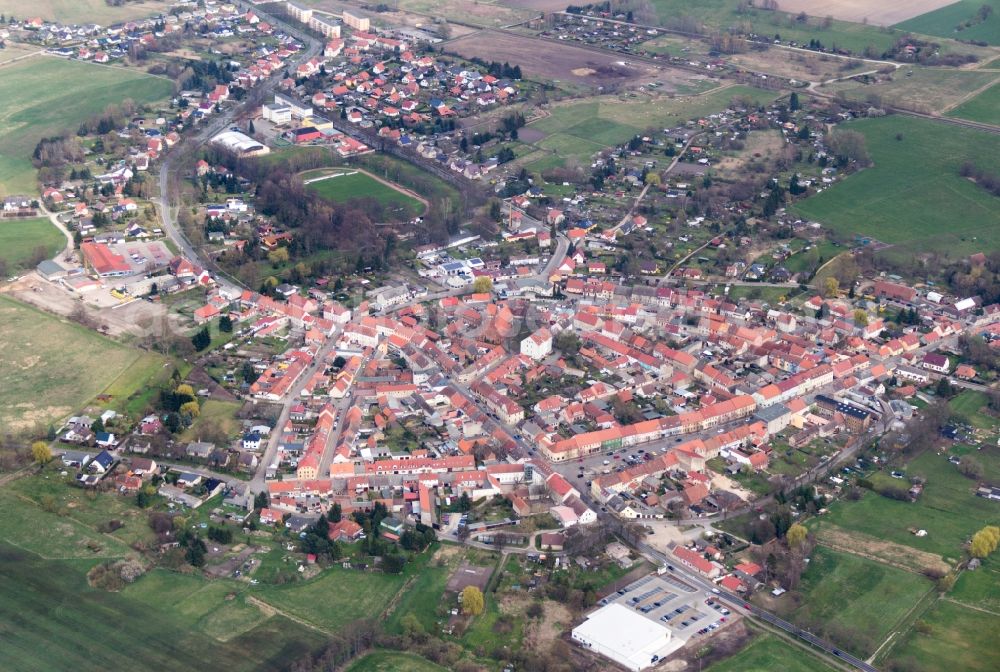 Aerial image Kremmen - City view of the city area of in Kremmen in the state Brandenburg