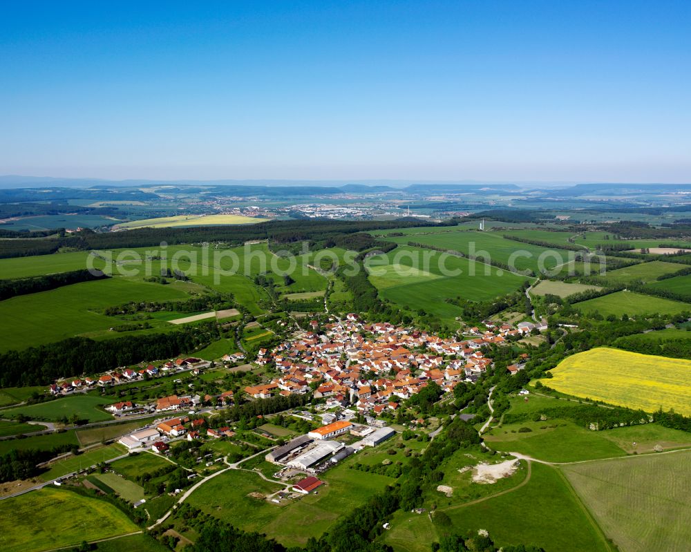 Aerial image Kreuzebra - City view on down town in Kreuzebra in the state Thuringia, Germany