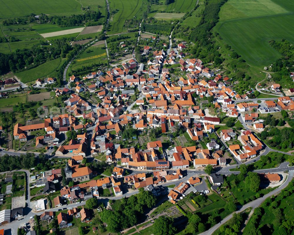 Aerial photograph Kreuzebra - City view on down town in Kreuzebra in the state Thuringia, Germany