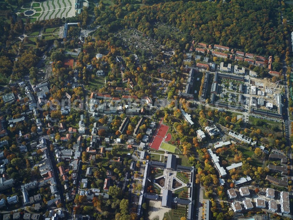 Aerial photograph Potsdam - City view of the inner-city area of in Potsdam in the state Brandenburg. Also shown the OSZ I - Technik Potsdam