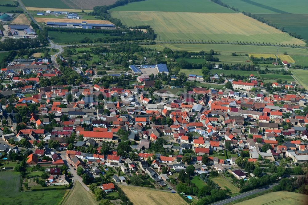 Kroppenstedt from the bird's eye view: City view on down town in Kroppenstedt in the state Saxony-Anhalt, Germany