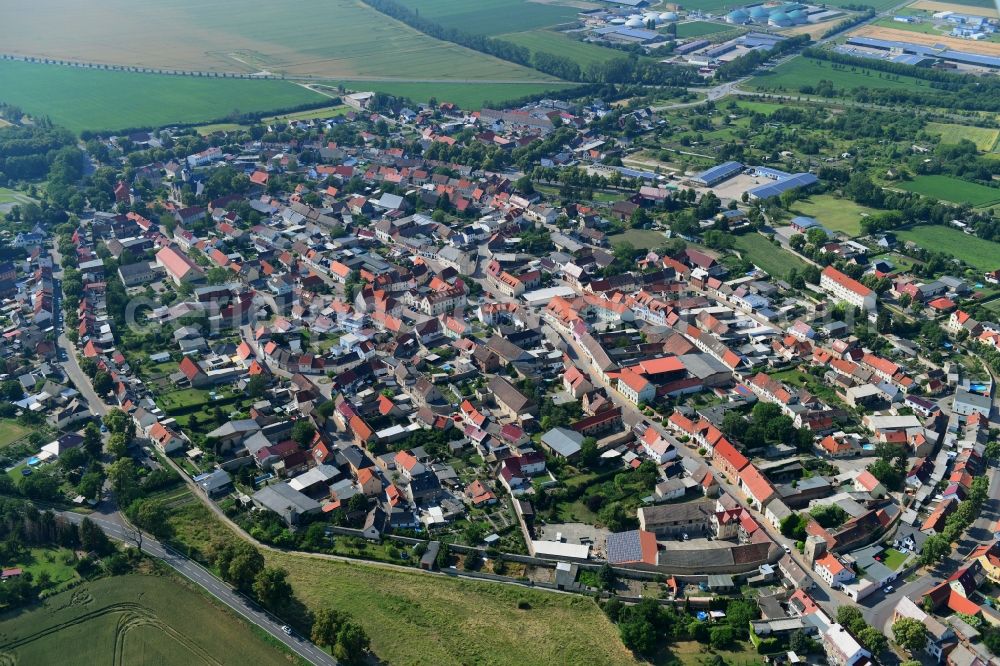 Aerial photograph Kroppenstedt - City view on down town in Kroppenstedt in the state Saxony-Anhalt, Germany