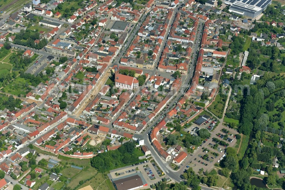 Kyritz from the bird's eye view: City view of the city area of in Kyritz in the state Brandenburg