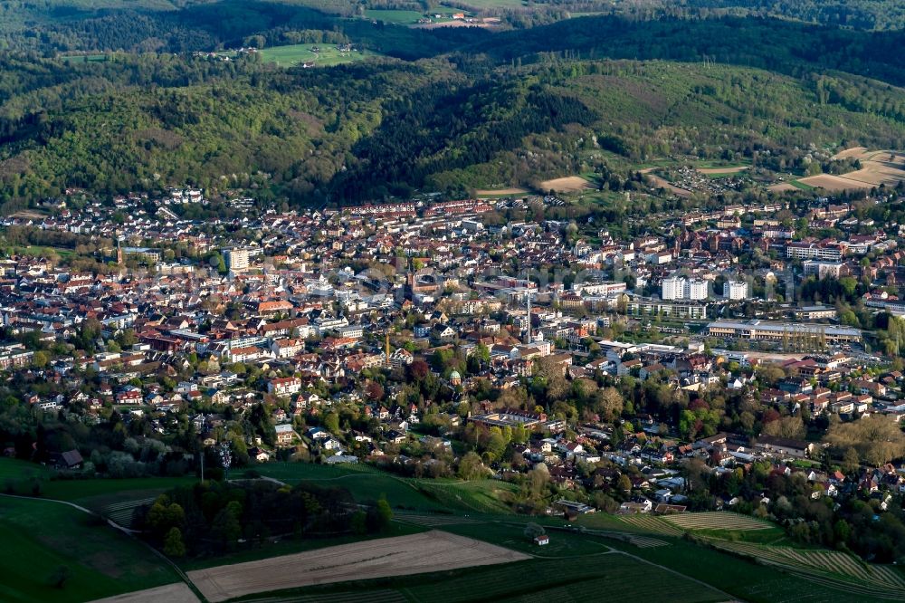 Aerial image Lahr/Schwarzwald - City view of the city area of in Lahr/Schwarzwald in the state Baden-Wuerttemberg, Germany