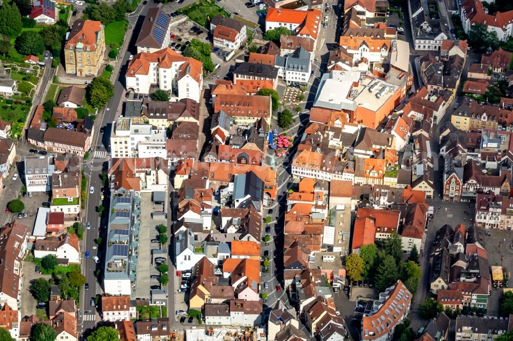 Aerial image Lahr/Schwarzwald - City view of the city area of in Lahr/Schwarzwald in the state Baden-Wurttemberg, Germany