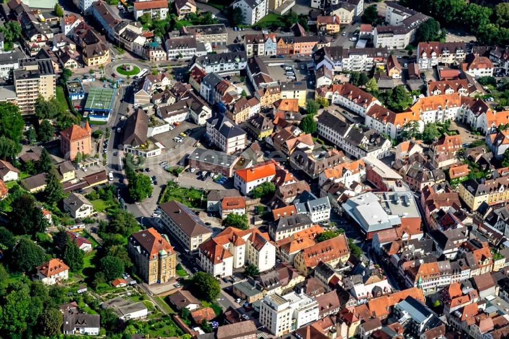 Lahr/Schwarzwald from the bird's eye view: City view of the city area of in Lahr/Schwarzwald in the state Baden-Wurttemberg, Germany