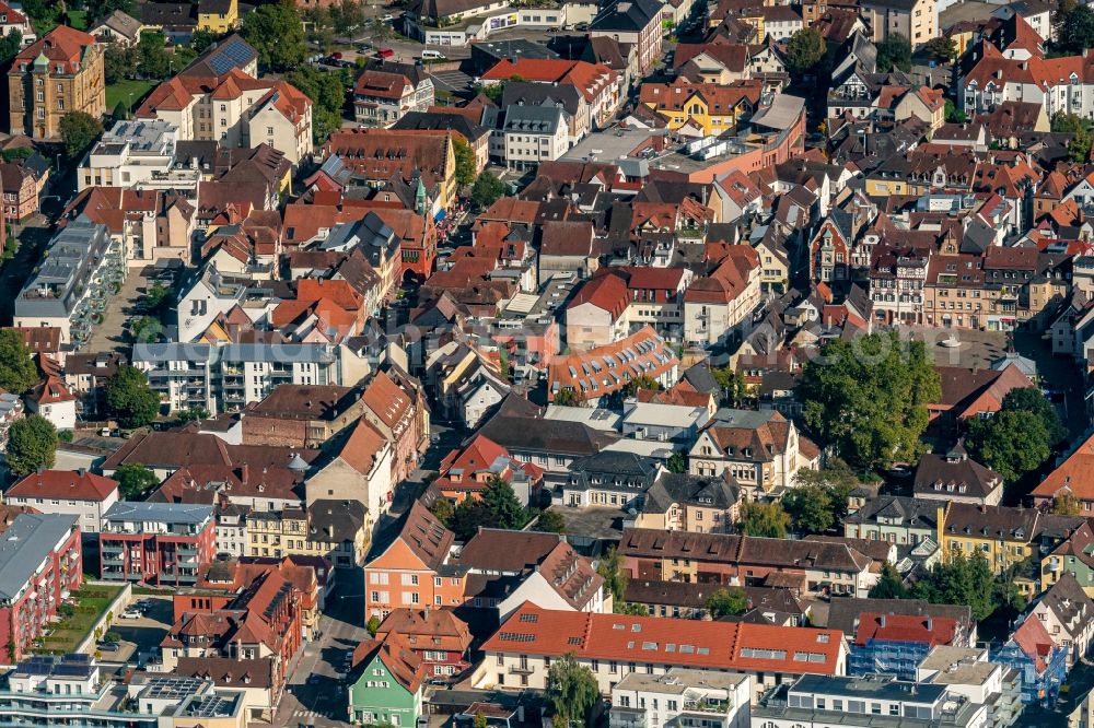 Lahr/Schwarzwald from the bird's eye view: City view on down town in Lahr/Schwarzwald in the state Baden-Wurttemberg, Germany