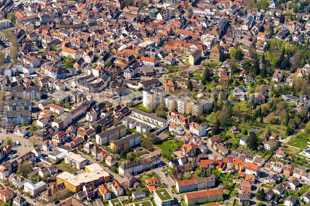 Lahr/Schwarzwald from the bird's eye view: City view on down town in Lahr/Schwarzwald in the state Baden-Wurttemberg, Germany