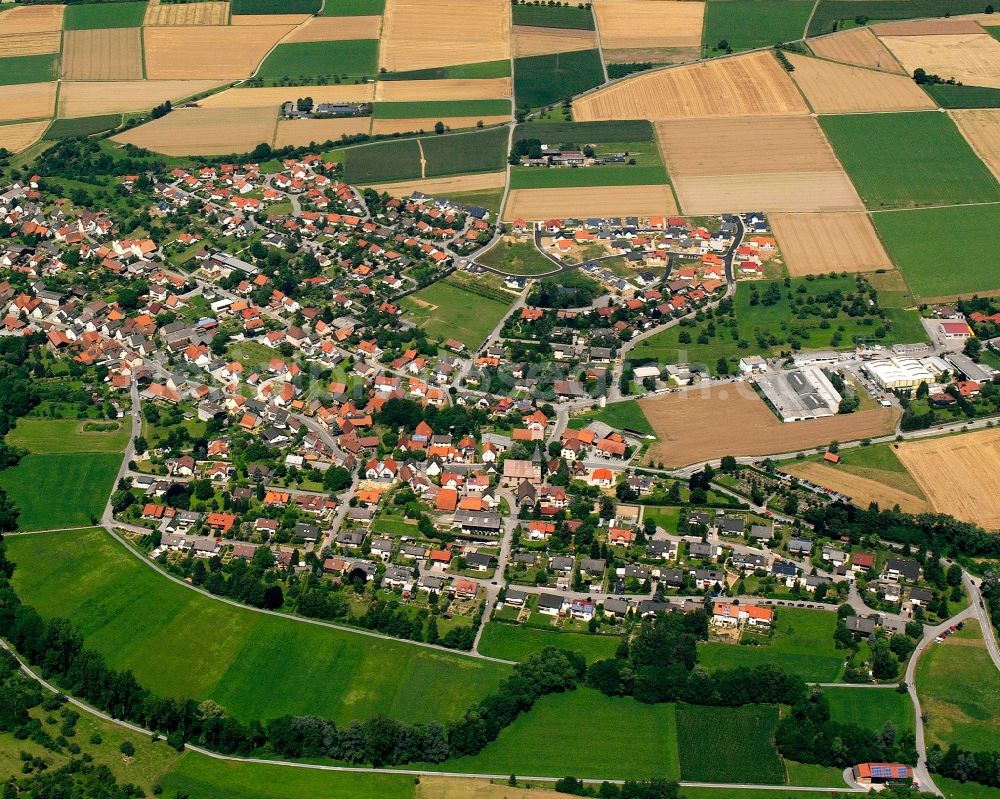 Langenbeutingen from above - City view on down town in Langenbeutingen in the state Baden-Wuerttemberg, Germany