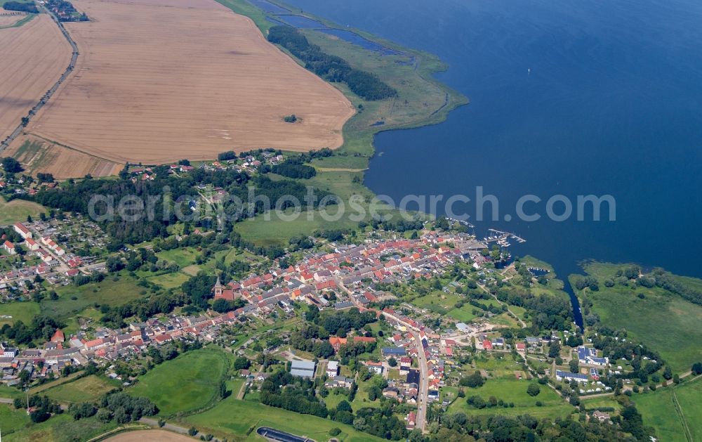 Aerial photograph Lassan - City view of the city area of in Lassan in the state Mecklenburg - Western Pomerania, Germany