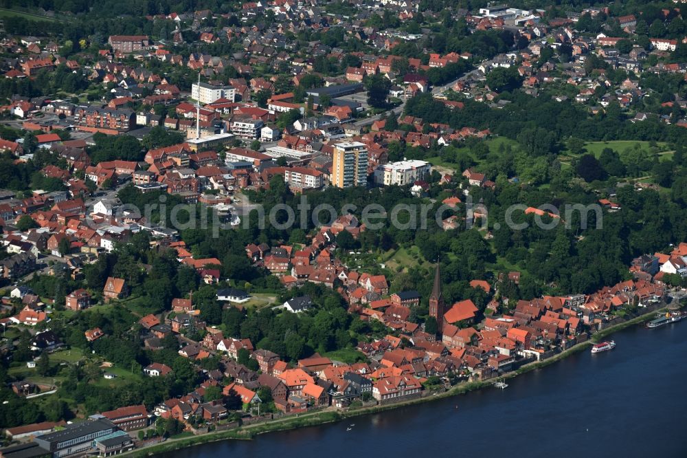 Aerial image Lauenburg Elbe - City view of the city area of in Lauenburg Elbe in the state Schleswig-Holstein