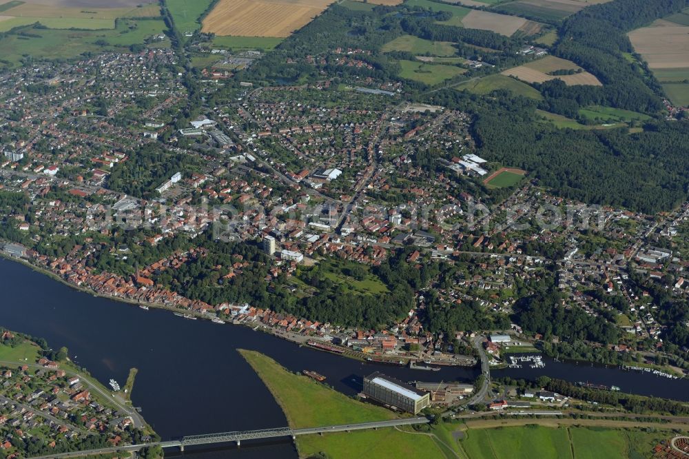 Lauenburg Elbe from the bird's eye view: City view of the city area of in Lauenburg Elbe in the state Schleswig-Holstein