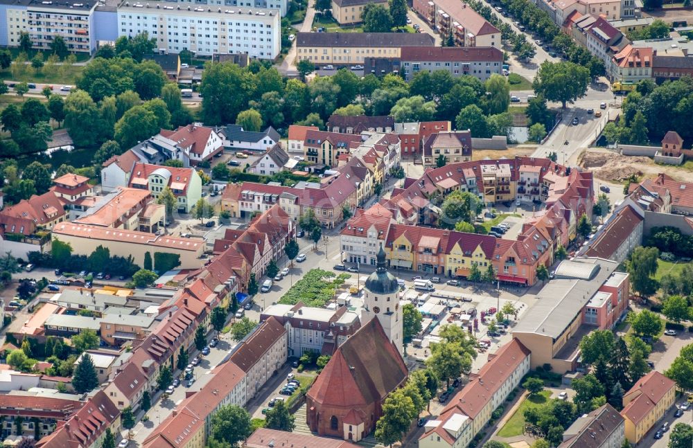 Aerial photograph Lübben (Spreewald) - City view of the city area of in Luebben (Spreewald) in the state Brandenburg