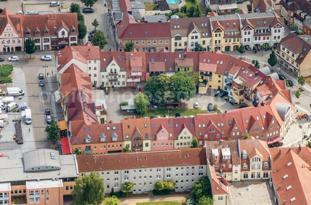 Lübben (Spreewald) from the bird's eye view: City view of the city area of in Luebben (Spreewald) in the state Brandenburg