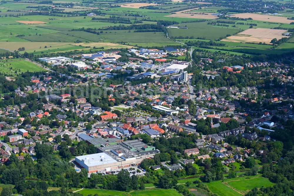 Aerial photograph Leck - City view on down town in Leck in the state Schleswig-Holstein, Germany