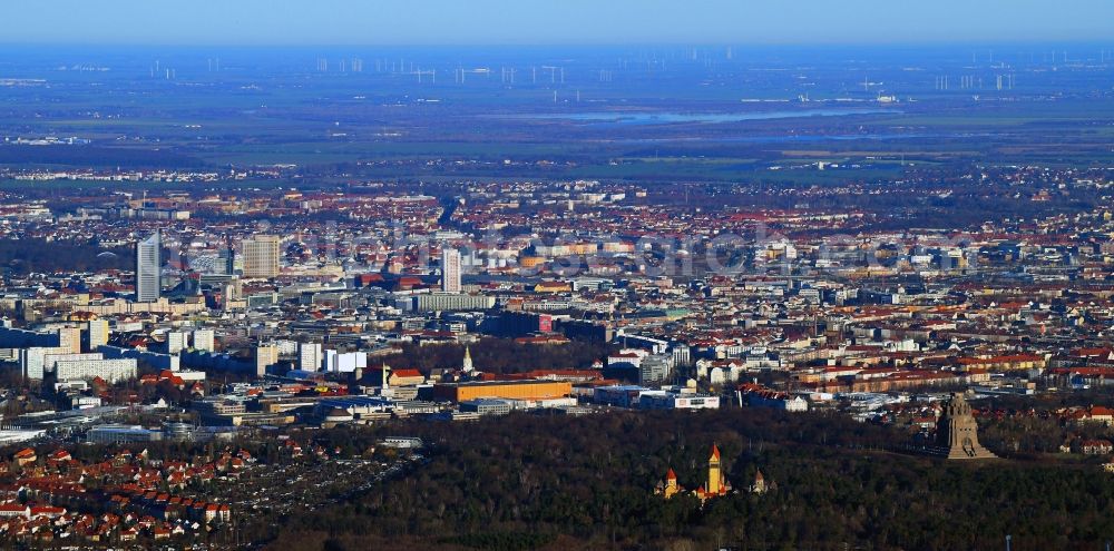 Aerial image Leipzig - City view on down town in Leipzig in the state Saxony, Germany