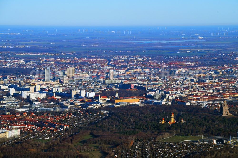 Aerial photograph Leipzig - City view on down town in Leipzig in the state Saxony, Germany