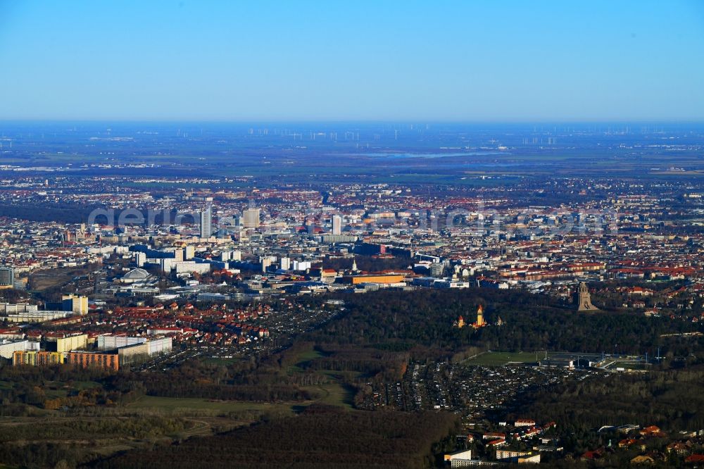 Leipzig from above - City view on down town in Leipzig in the state Saxony, Germany