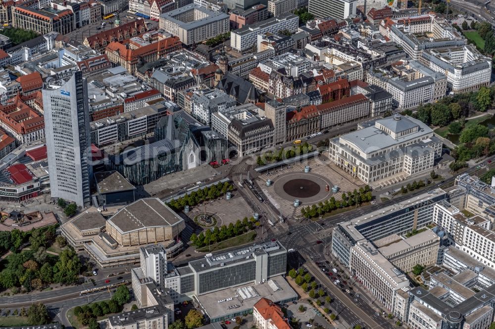 Aerial photograph Leipzig - City view on down town in the district Zentrum in Leipzig in the state Saxony, Germany