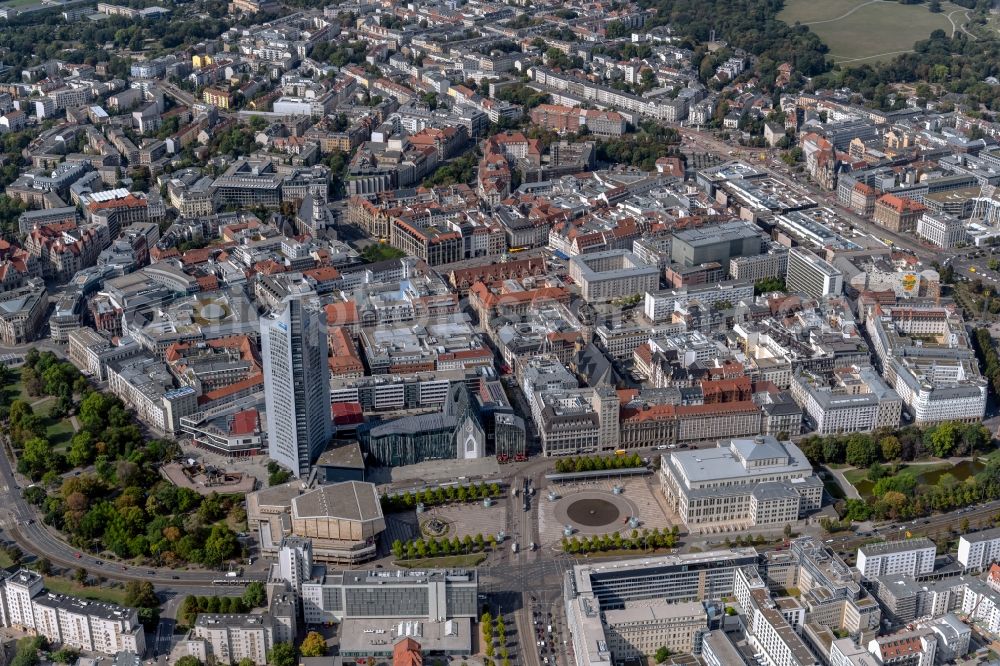 Leipzig from above - City view on down town in the district Zentrum in Leipzig in the state Saxony, Germany