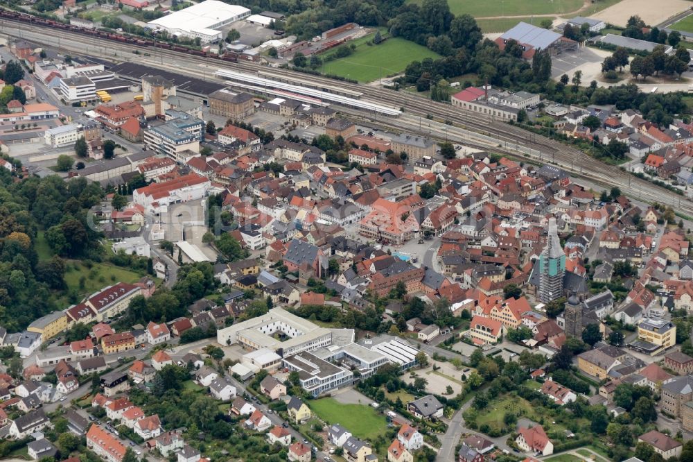 Aerial image Lichtenfels - City view of the city area of in Lichtenfels in the state Bavaria