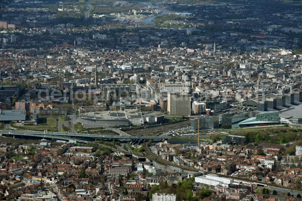 Lille from the bird's eye view: City view of the city area of in Lille in Nord-Pas-de-Calais Picardy, France