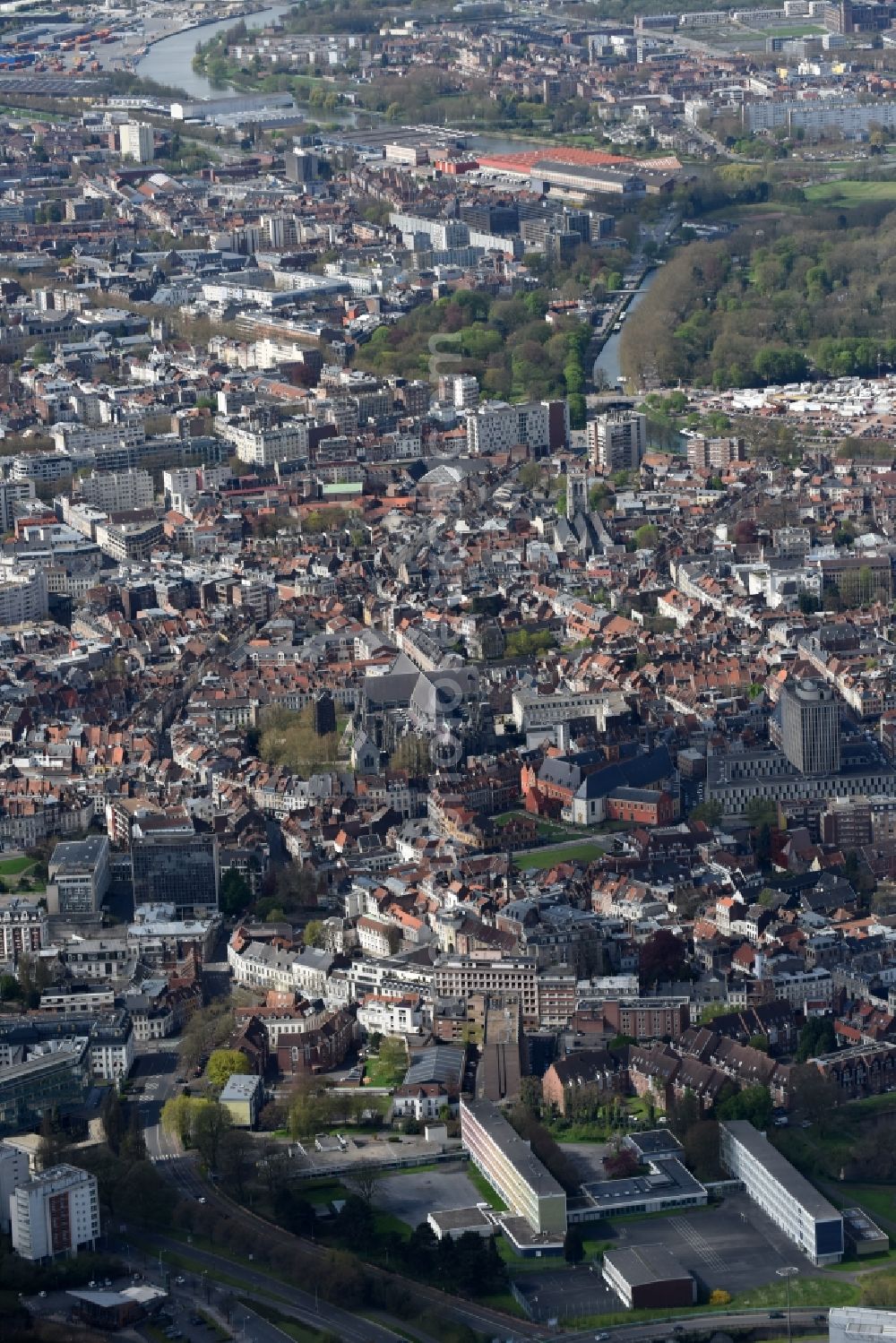 Aerial photograph Lille - City view of the city area of in Lille in Nord-Pas-de-Calais Picardy, France