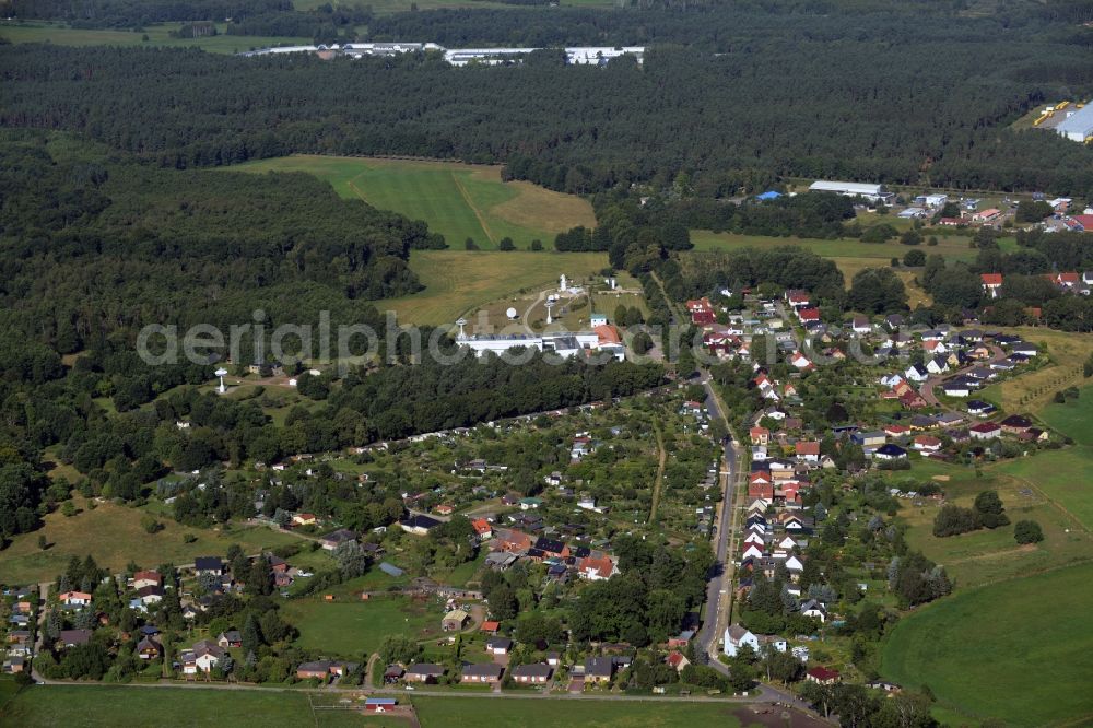 Aerial photograph Lindenberg - City view of the inner-city area of in Lindenberg in the state Mecklenburg - Western Pomerania. Also shown the Deutsches Zentrum fuer Luft- und Raumfahrt (DLR)