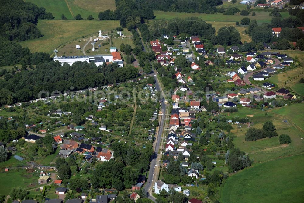 Lindenberg from above - City view of the inner-city area of in Lindenberg in the state Mecklenburg - Western Pomerania. Also shown the Deutsches Zentrum fuer Luft- und Raumfahrt (DLR)