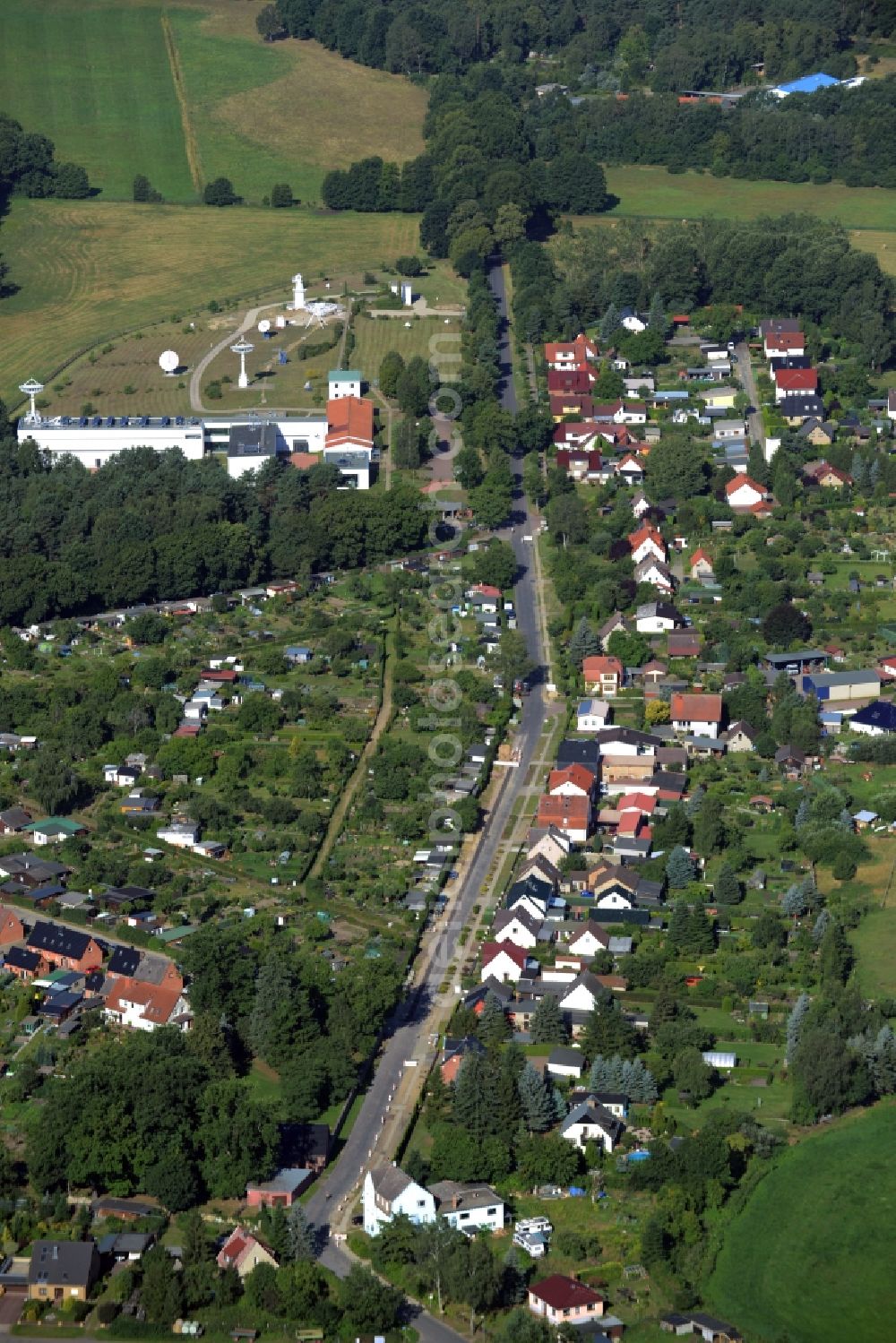 Lindenberg from the bird's eye view: City view of the inner-city area of in Lindenberg in the state Mecklenburg - Western Pomerania. Also shown the Deutsches Zentrum fuer Luft- und Raumfahrt (DLR)