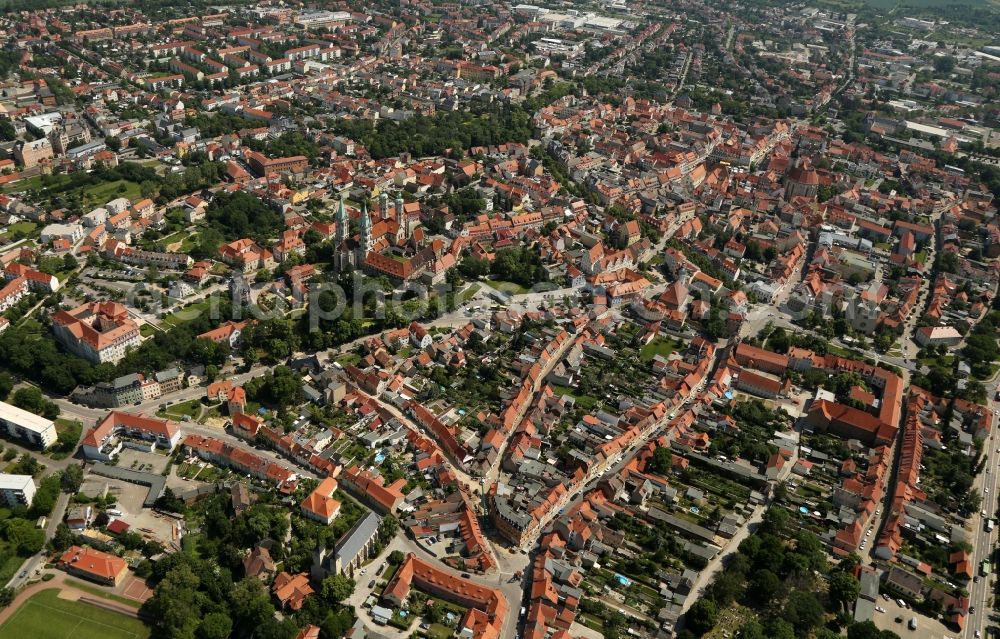 Aerial image Naumburg (Saale) - City view on down town on Lindenring - Freyburger Strasse in Naumburg (Saale) in the state Saxony-Anhalt, Germany