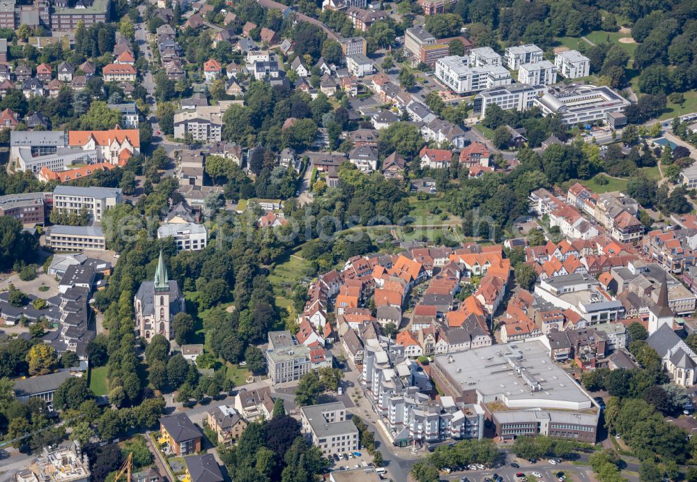 Lünen from the bird's eye view: City view on down town in Luenen at Ruhrgebiet in the state North Rhine-Westphalia, Germany