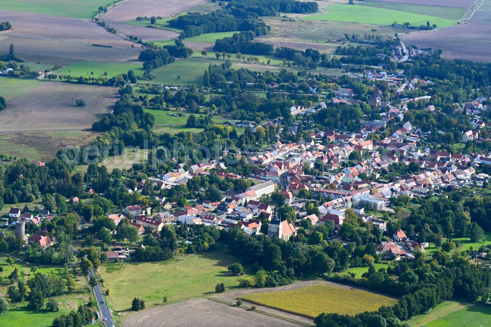 Loburg from above - City view on down town in Loburg in the state Saxony-Anhalt, Germany