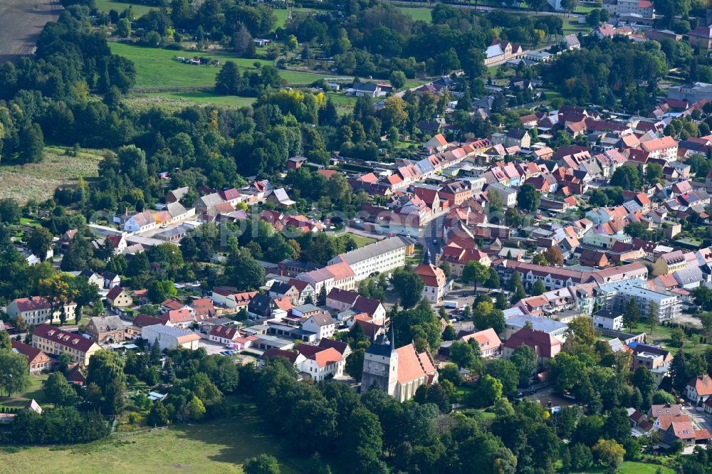 Loburg from the bird's eye view: City view on down town in Loburg in the state Saxony-Anhalt, Germany