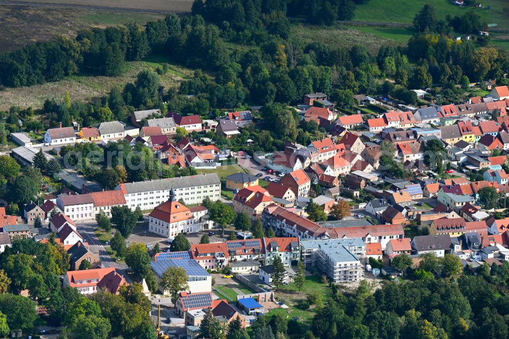 Aerial image Loburg - City view on down town in Loburg in the state Saxony-Anhalt, Germany