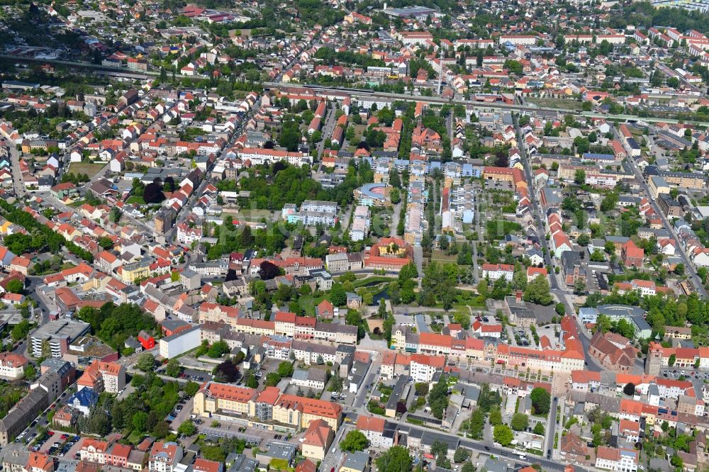 Luckenwalde from above - City view on down town in Luckenwalde in the state Brandenburg, Germany