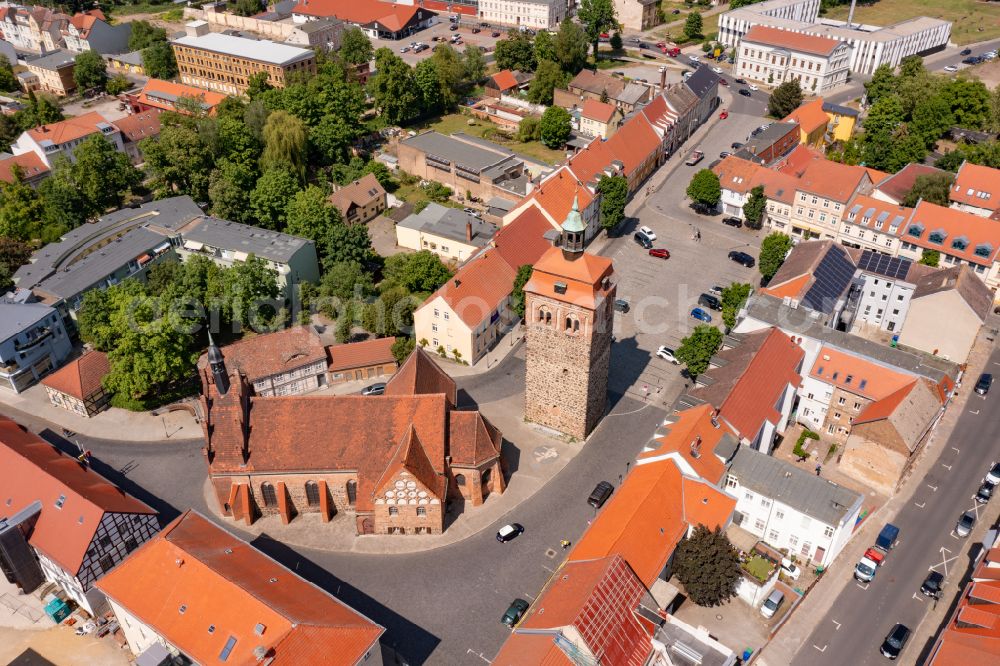 Aerial photograph Luckenwalde - City view on down town in Luckenwalde in the state Brandenburg, Germany