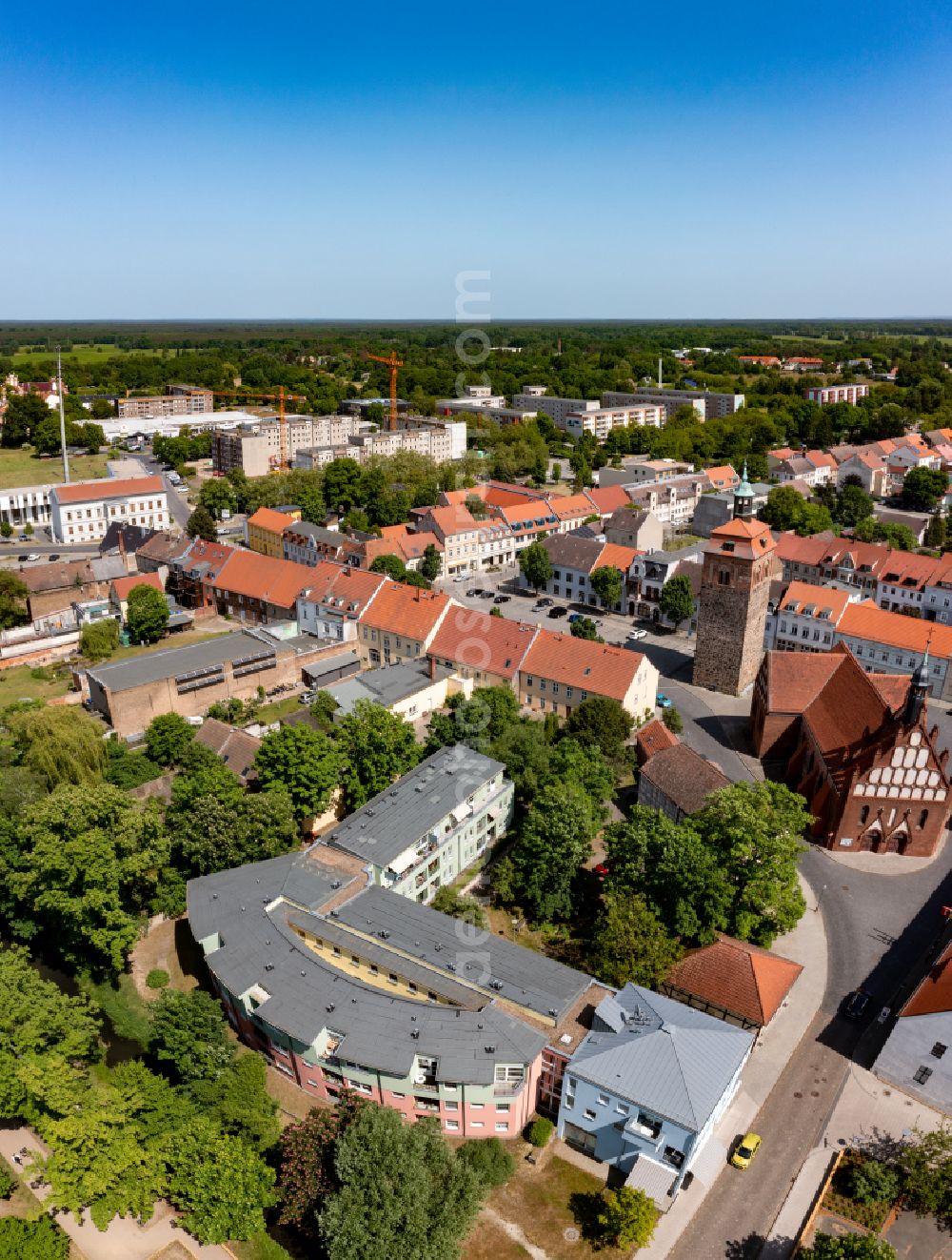 Luckenwalde from above - City view on down town in Luckenwalde in the state Brandenburg, Germany