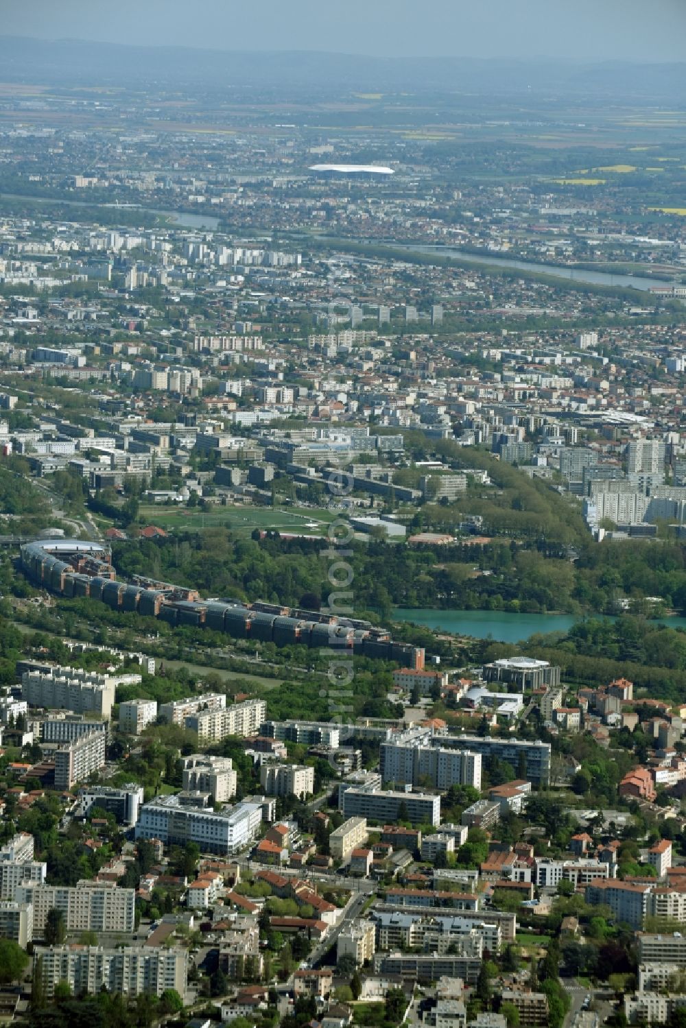 Aerial photograph Lyon - City view of the city area of in Lyon in Auvergne Rhone-Alpes, France