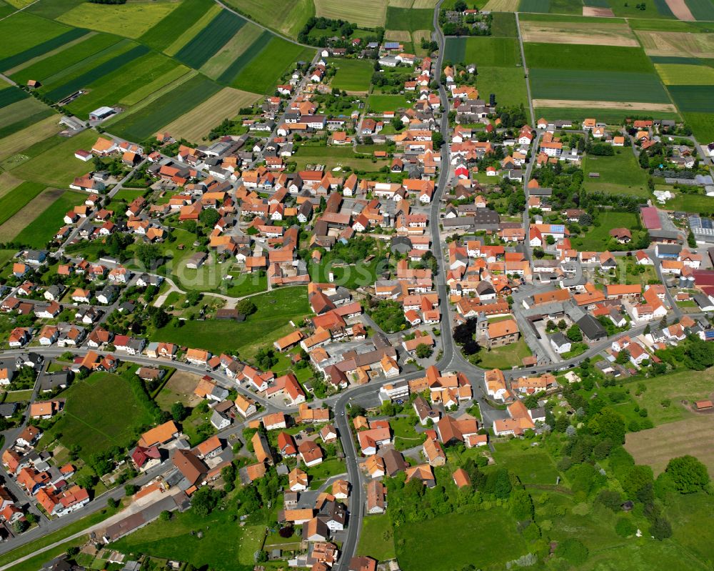 Aerial image Maar - City view on down town in Maar in the state Hesse, Germany