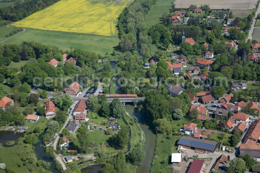 Meinersen from the bird's eye view: City view on down town in Meinersen in the state Lower Saxony, Germany