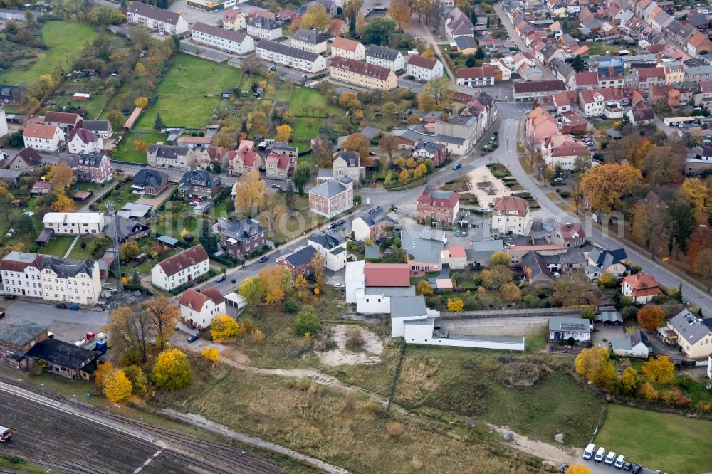 Meyenburg from above - City view on down town in Meyenburg in the state Brandenburg, Germany